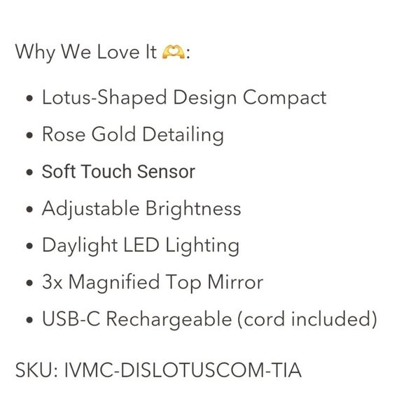 Impressions Tiana Lotus LED Compact Mirror - Picture 8 of 10